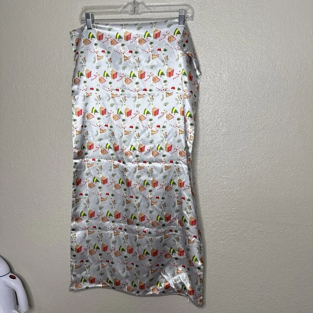 Elf x Kitsch King Size Satin Pillowcase Christmas Holiday Print Zipper Kit.sch